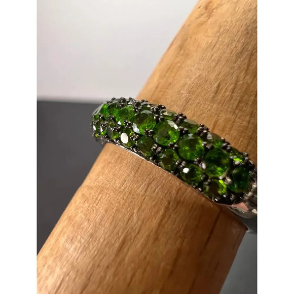 Green Chrome Diopside Rhodium Over Sterling Silver Ring 1.18ctw size 9 - Picture 7 of 11